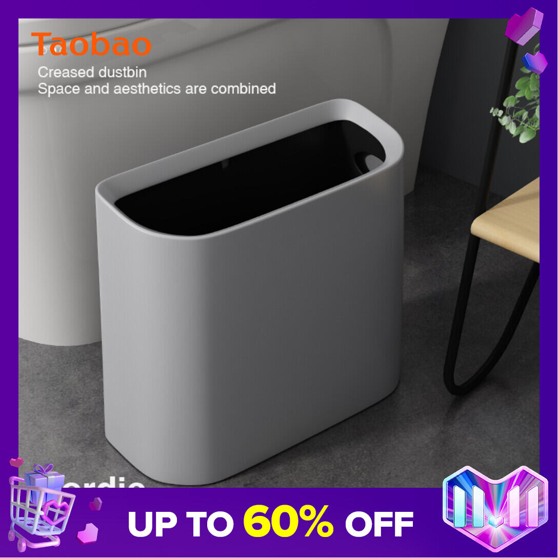 Trash Can Household Toilet Narrow Gap Living Room Bedroom Kitchen Small Gap Paper Basket Simple Creative Nordic