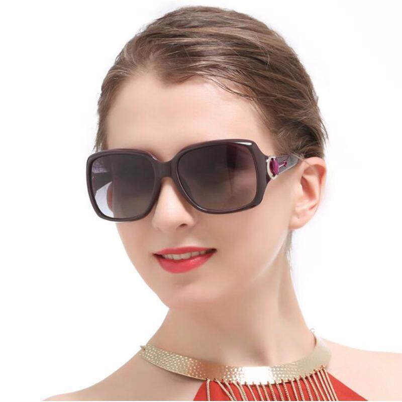 Oversized Square Vintage Women Polarized Sunglasses Black Retro Glasses