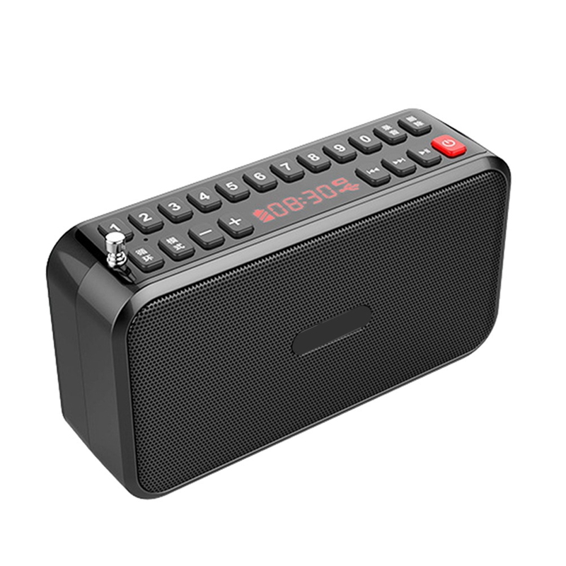 Mini Hi-Fi Bluetooth 5.0 Speaker FM Radio TF/USB Player Hands-Free Call Function Support 3.5mm Earphone and Two Battery