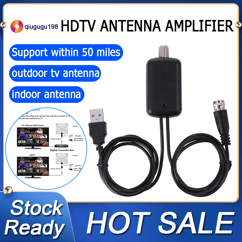 TV Antenna Digital HD, TV Antenna Amplified 50 Mile Range Support 4K 1080P, Indoor Digital HDTV Antenna with Powerful Amplifier Signal Booster - 60cm Coax Cable