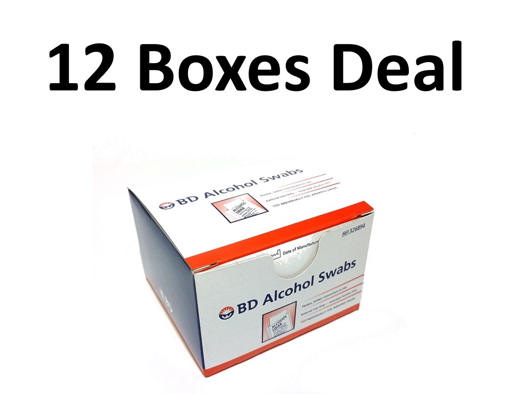 BD Alcohol Swab (USA) 100's x12 Boxes-1 carton