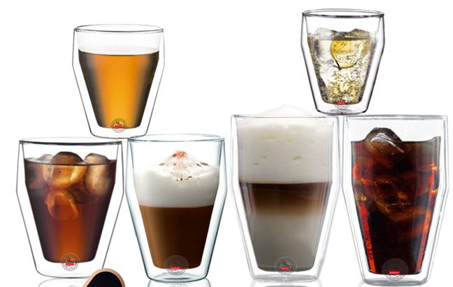 1 Piece Microwave Safe Bodum Coffee Cup Double Wall Glass Coffee Mug for Cappuccino Latte Espresso Coffee hot water cold drinking safe, borosilicate glass mug milk tea juice beverages Microwavable Cle