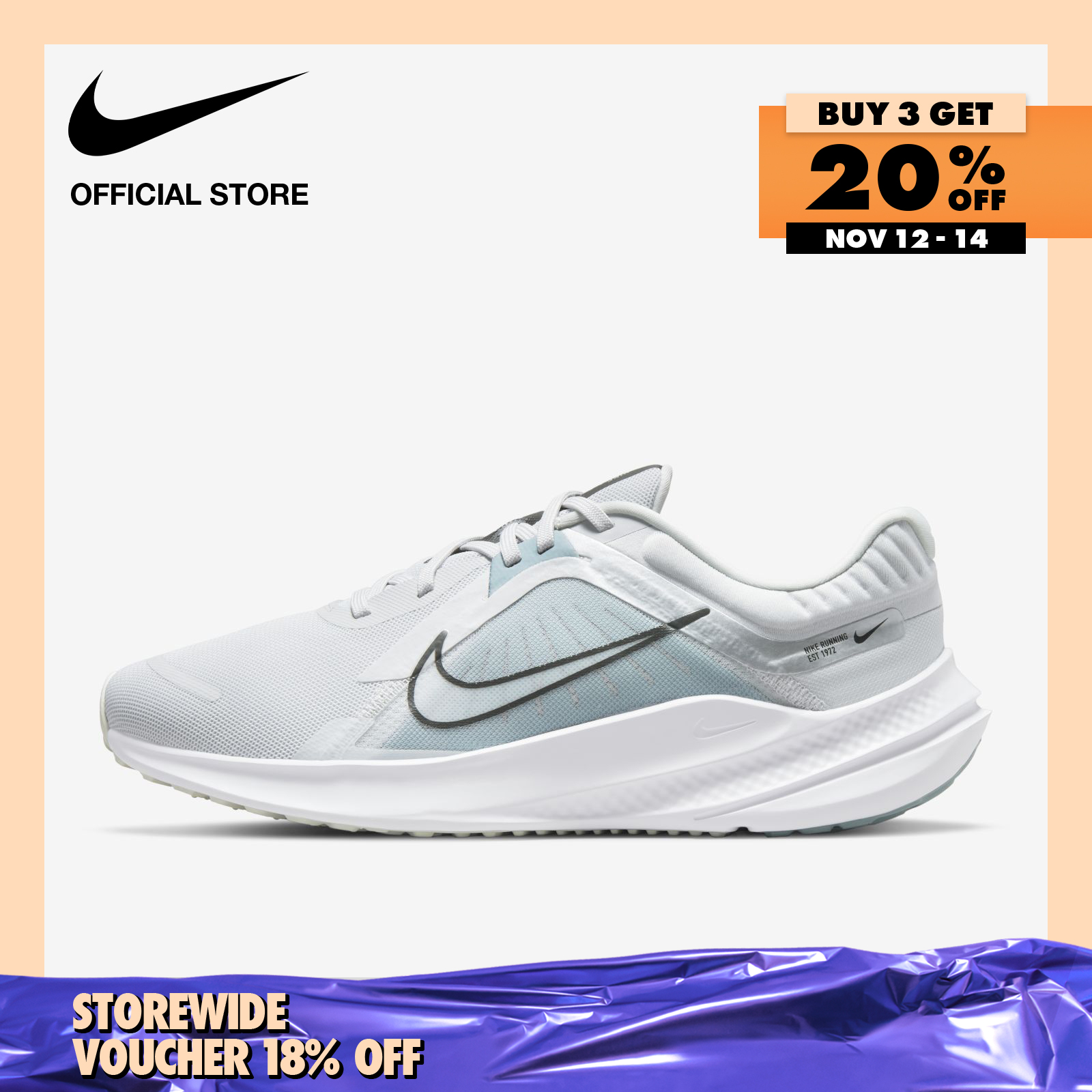 Nike Men's Quest 5 Running Shoes - Photon Dust