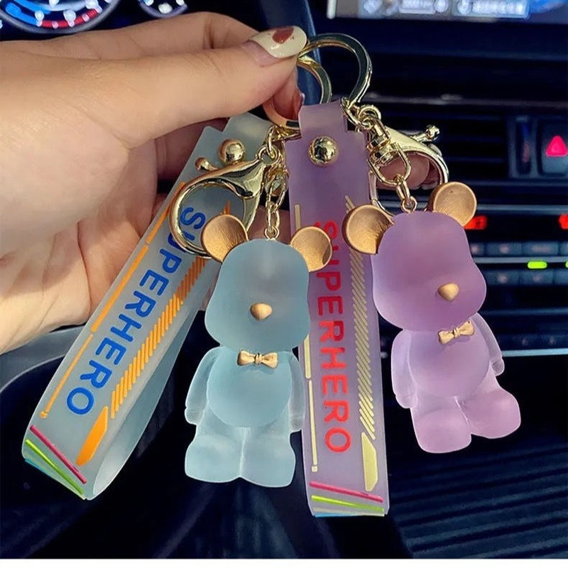 ins bear keychain exquisite cute ornaments girl heart bag doll pendant car keychain key ring