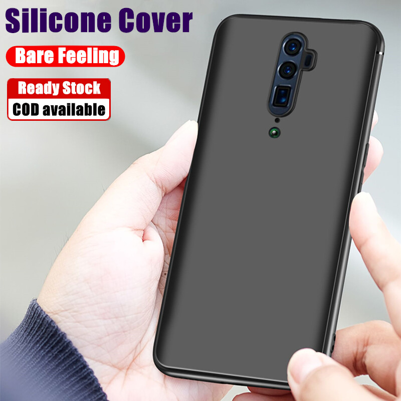 【Clear & Black】For OPPO Reno 10X zoom 6.6 inch CPH1919 Slim Fit Soft Rubber Gel Phone Case Transparent Full Protective Skin-Friendly Anti-Scratch Resistant Back Cover Skin