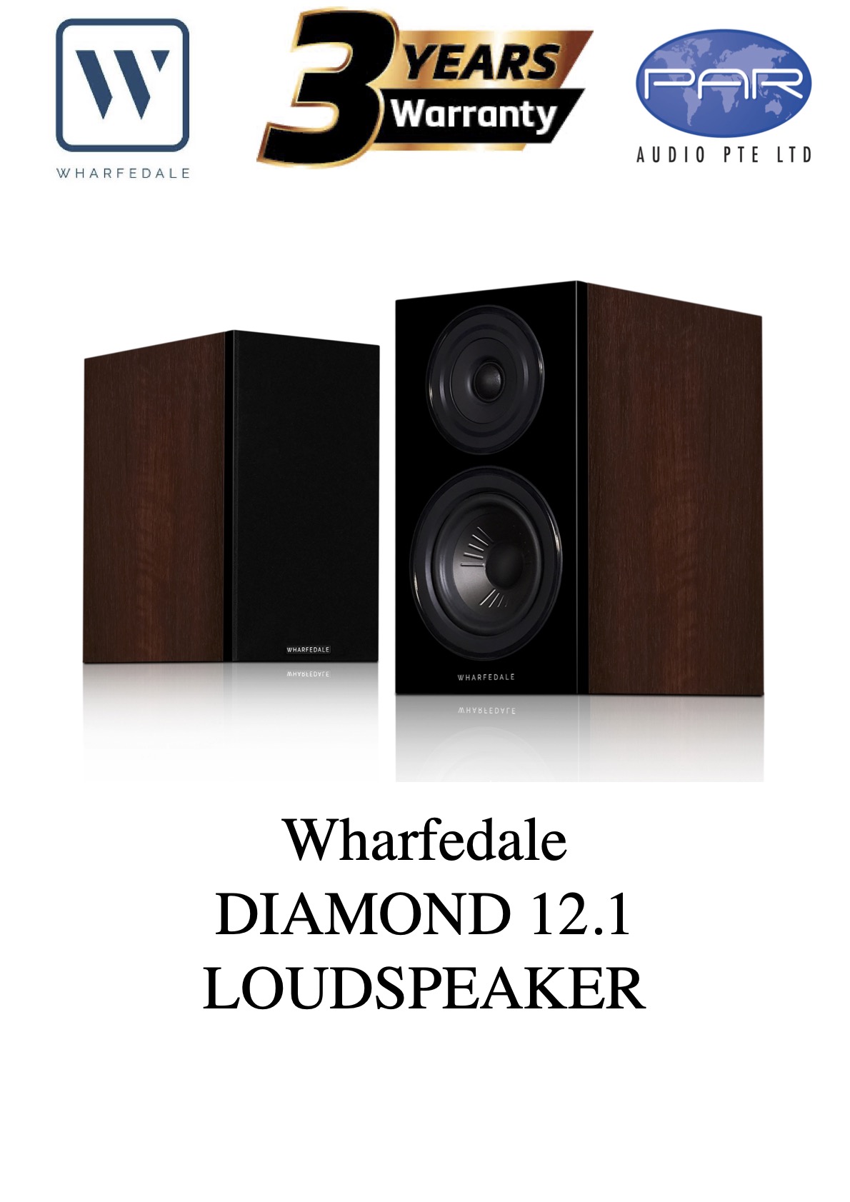 WHARFEDALE DIAMOND 12.1 (WALNUT), WHAT HIFI FIVE STARS AWARD WINNER, 3 YEARS WARRANTY