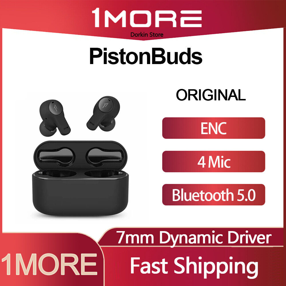 Original 1MORE PistonBuds Tws True Wireless Headphones Bluetooth 5.0 4 Mic Bass Earbuds 550mAh TouchControl Headphones for Android IOS