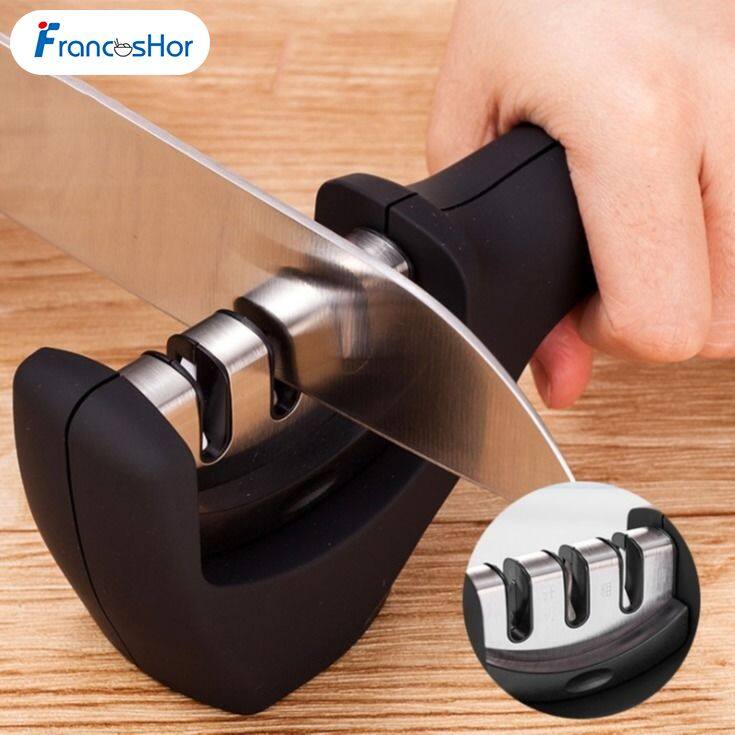 Frances 3 Stage Quickly knife sharpener artifact household multifunctional kitchen knife sharpening stone cutting edge manual knife sharperner