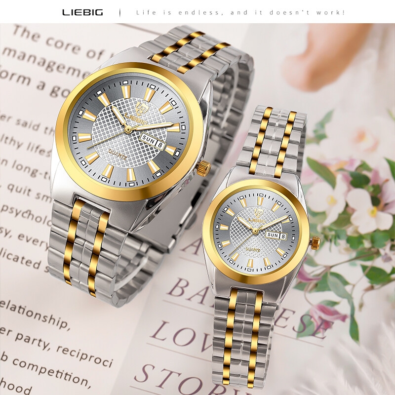 SKMEI Women Couple Watch Casual Fashion Dual Display Stainless Steel Waterproof Wrist Watch For Women Men L1020