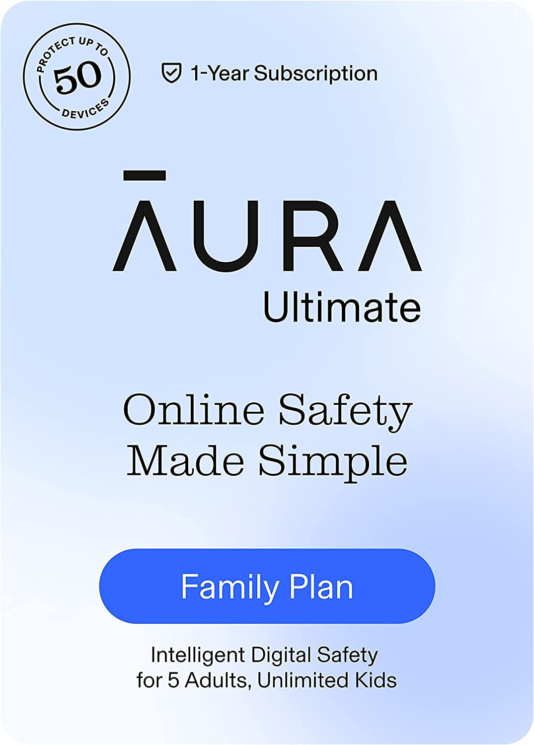 Aura Ultimate Online Safety Suite | Internet Security & Identity Protection Software | Antivirus, VPN, Password Manager, Dark Web Monitoring | Family Plan, 1 Year Prepaid Subscription [Online Code]